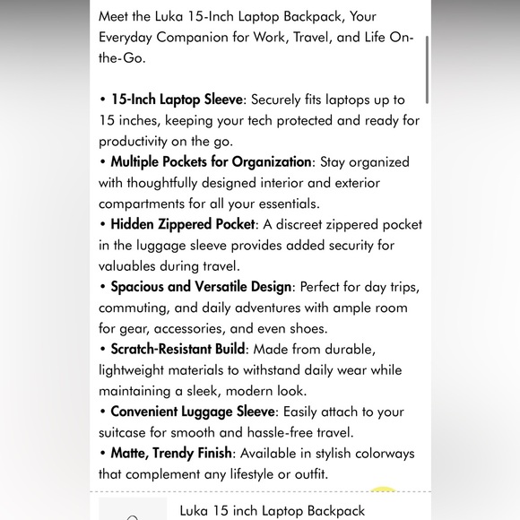 CALPAK Luka Rose Quartz Laptop Backpack 15-inch - Picture 13 of 14